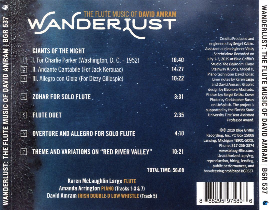 Wanderlust: The Flute Music of David Amram cover art