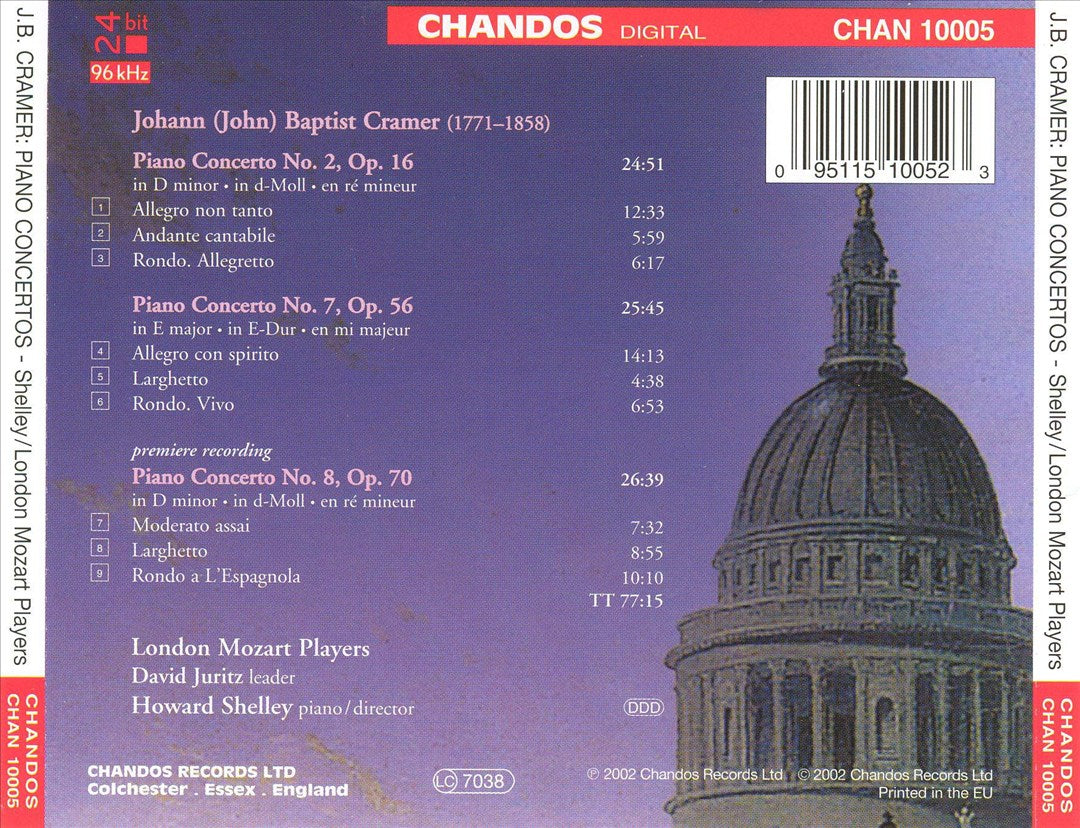 Cramer: Piano Concertos Nos. 2, 7 & 8 cover art