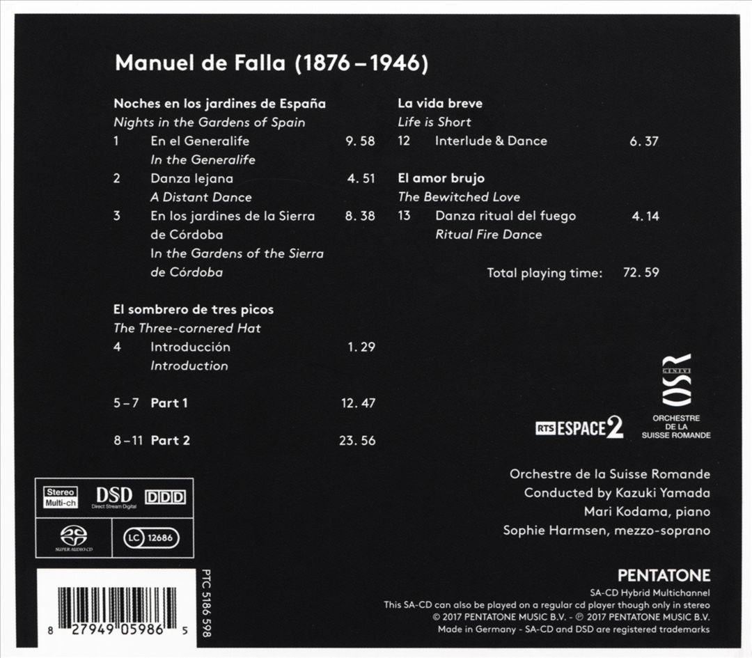 De Falla: Noches en los Jardines de España; El Sombrero de Tres Picos cover art