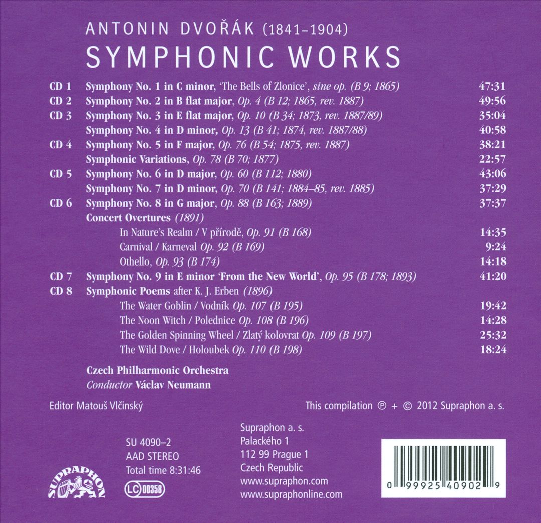 Dvorák: Symphonic Works cover art