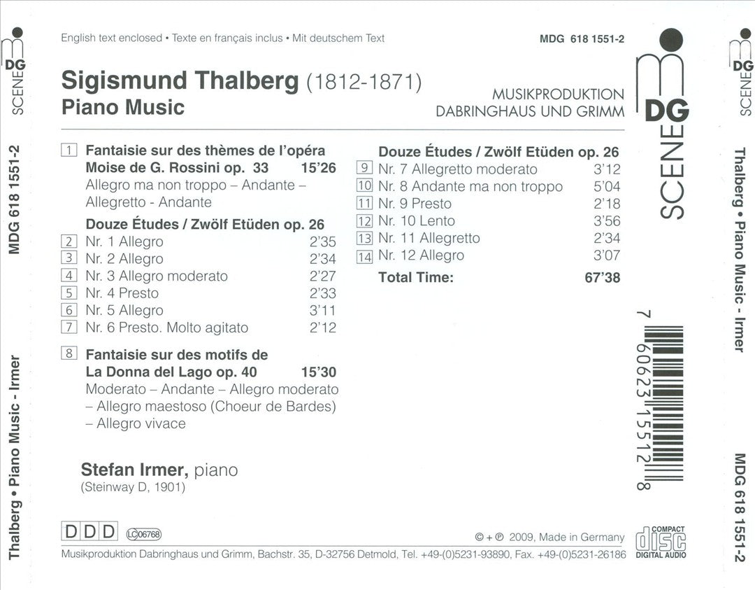 Sigismund Thalberg: Piano Music cover art