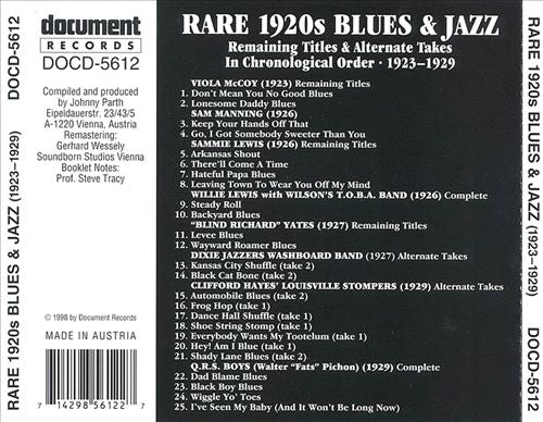 Rare 1920's Blues and Jazz: 1923-1929 cover art