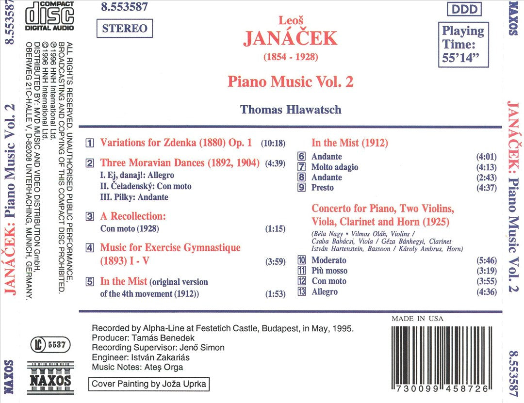Janácek: Piano Music, Vol. 2 cover art