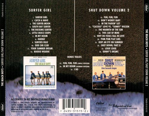 Surfer Girl/Shut Down, Vol. 2 cover art