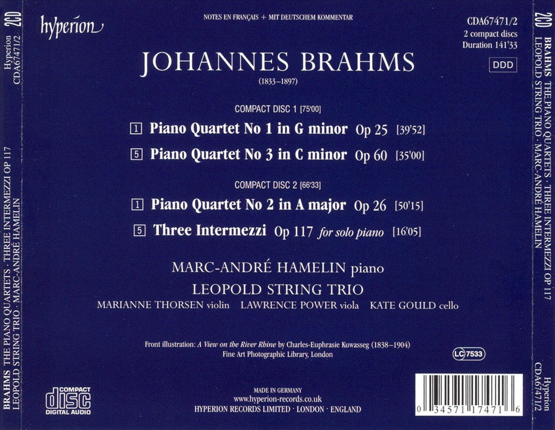 Brahms: The Piano Quartets cover art