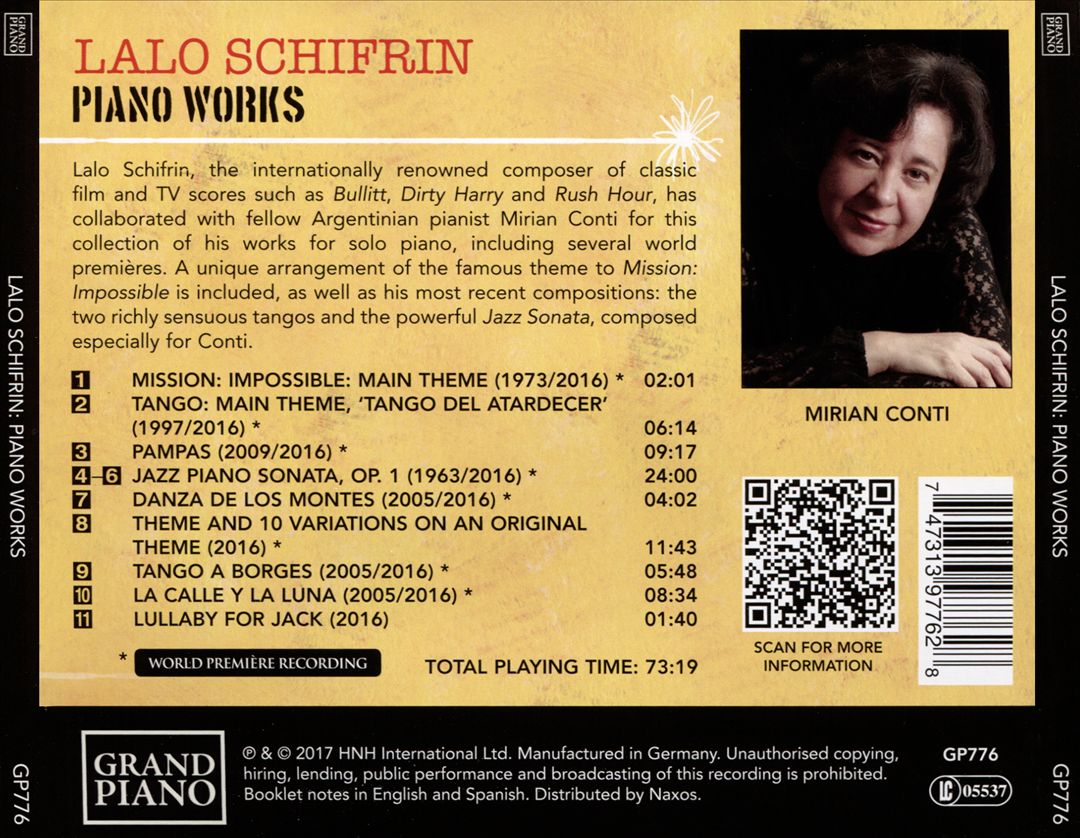 Lalo Schifrin: Piano Works cover art