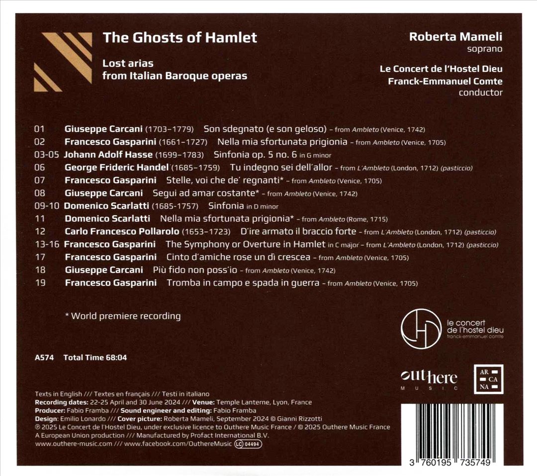 Ghosts of Hamlet: Lost Arias from Italian baroque operas cover art