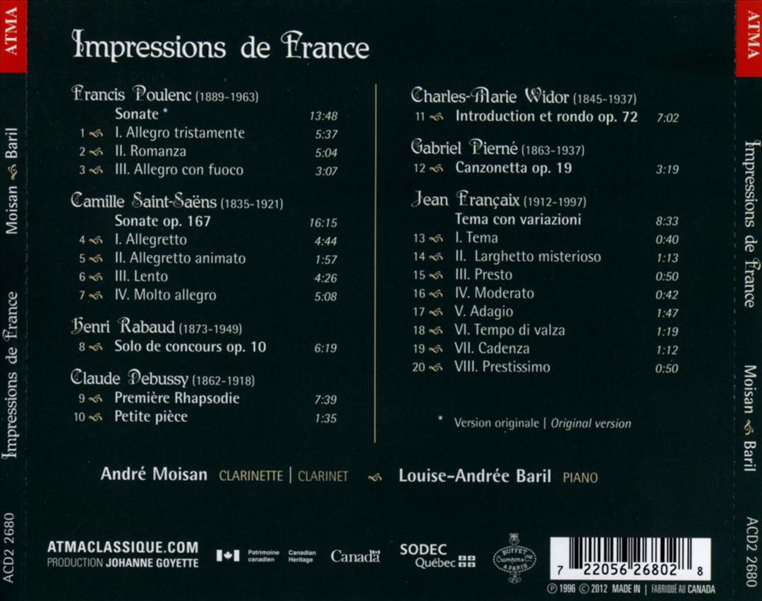 Impressions de France cover art