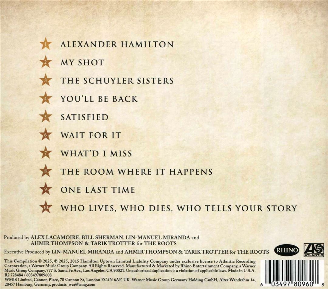 Hamilton: 10 Shots  [Highlights From the Original Broadway Cast  Recording] cover art