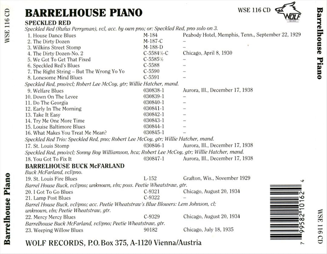 Barrel House Piano cover art