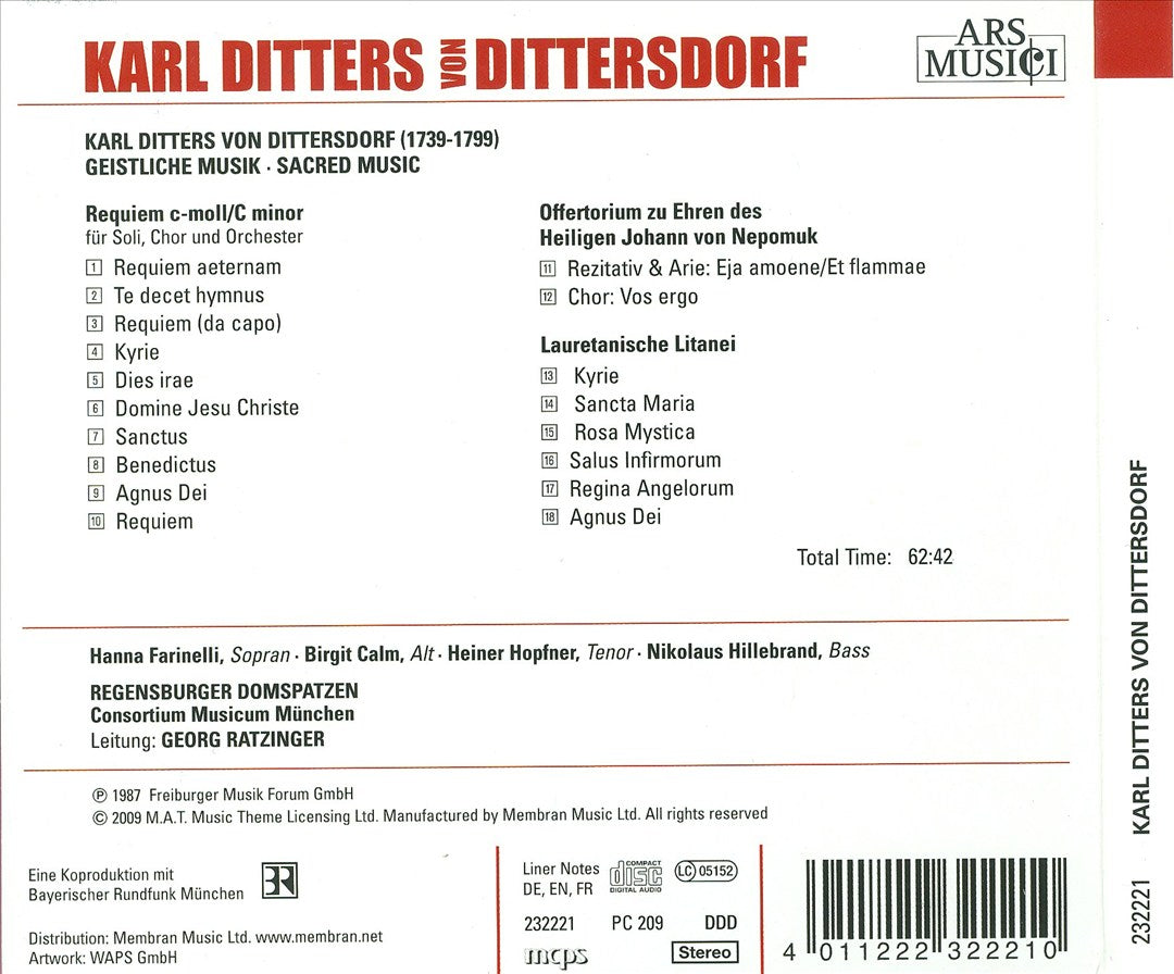Karl Ditters Von Dittersdorf cover art