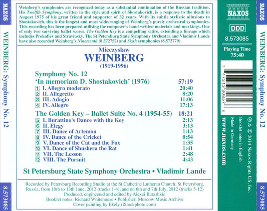 Weinberg: Symphony No. 12; The Golden Key cover art