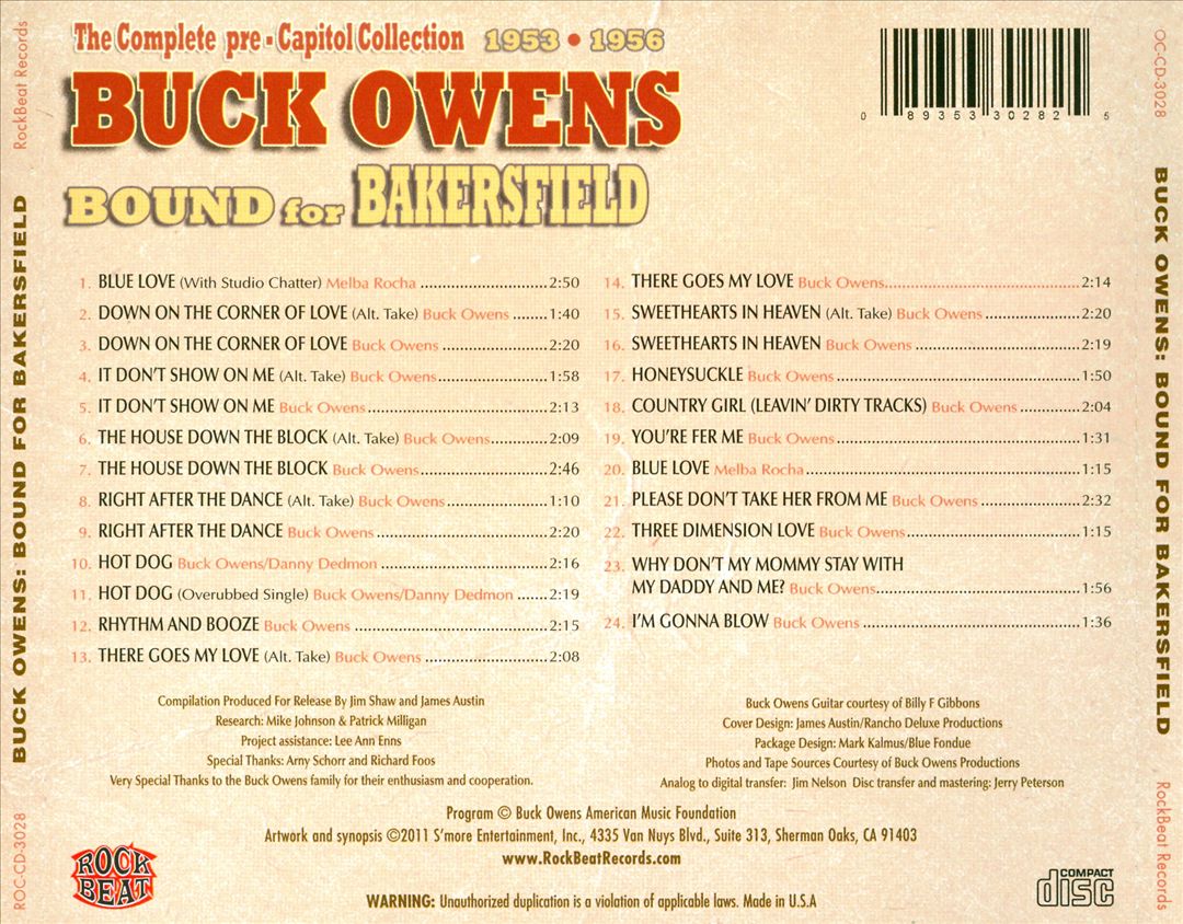 Bound for Bakersfield 1953-1956: The Complete Pre-Capitol Collection cover art