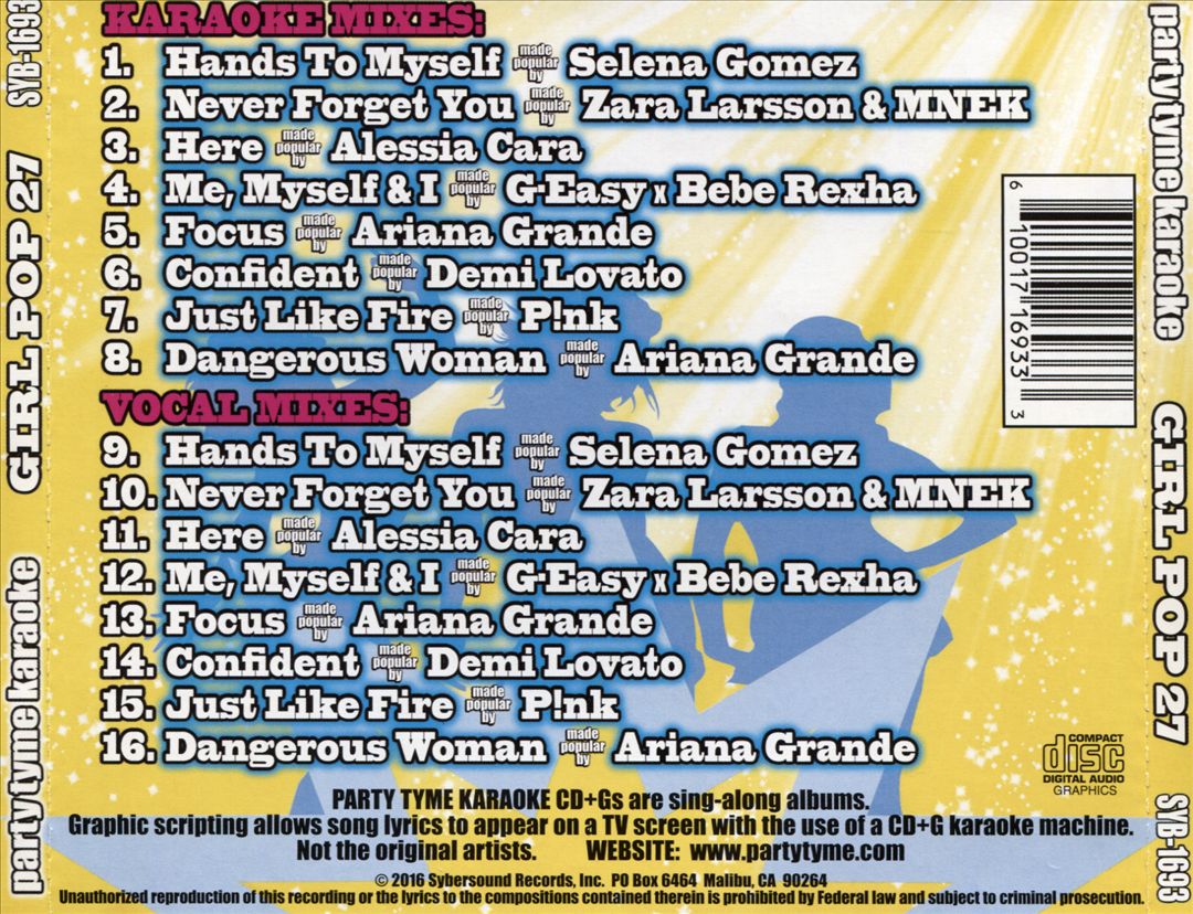 Party Tyme Karaoke: Girl Pop, Vol. 27 cover art