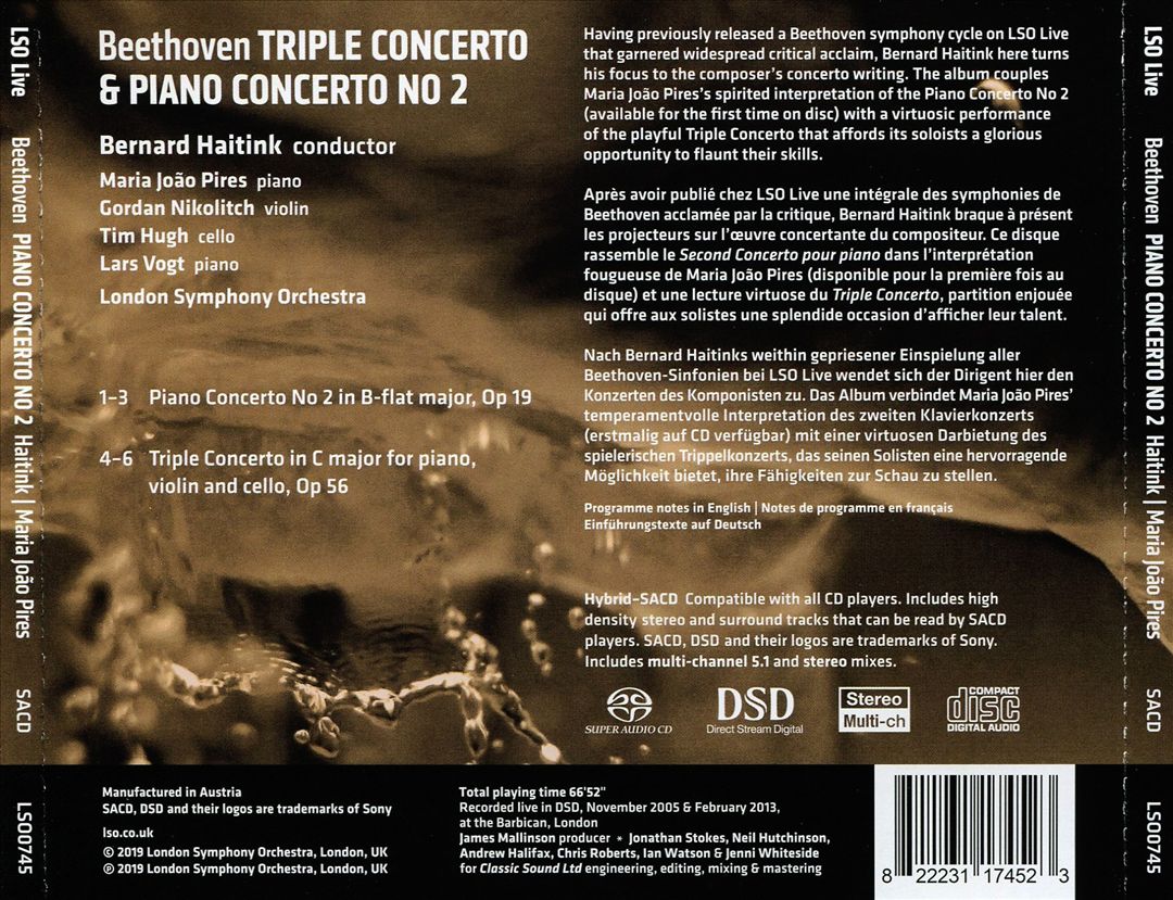 Beethoven: Piano Concerto No. 2; Triple Concerto cover art