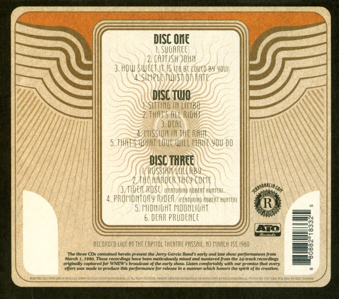 Garcialive, Vol. 1: Capitol Theatre 3/1/80 cover art