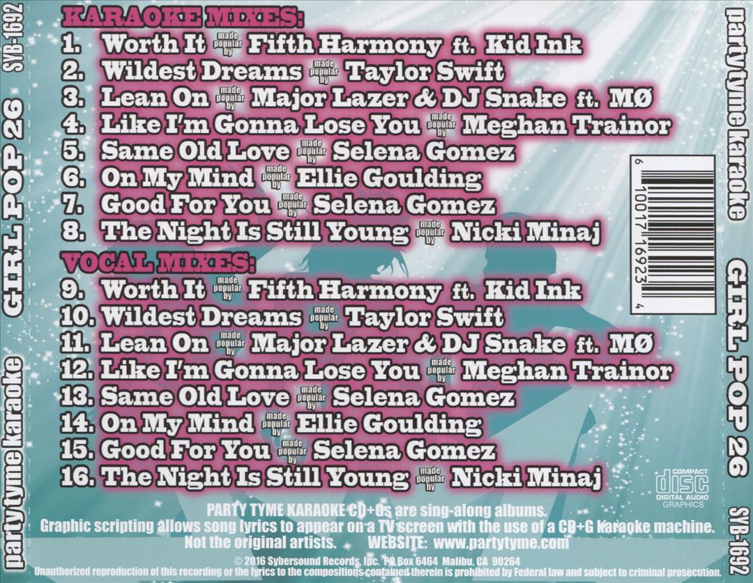 Party Tyme Karaoke: Girl Pop, Vol. 26 cover art