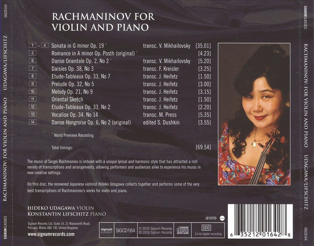 Rachmaninov: For Violin and Piano cover art