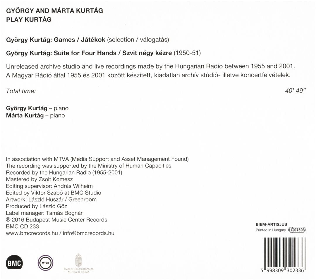 György and Márta Kurtág play Kurtág cover art