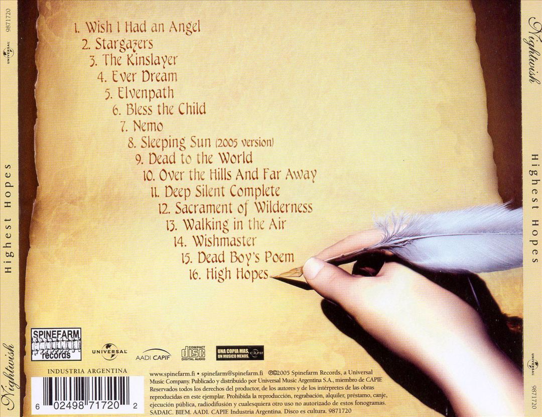 Highest Hopes: The Best of Nightwish cover art