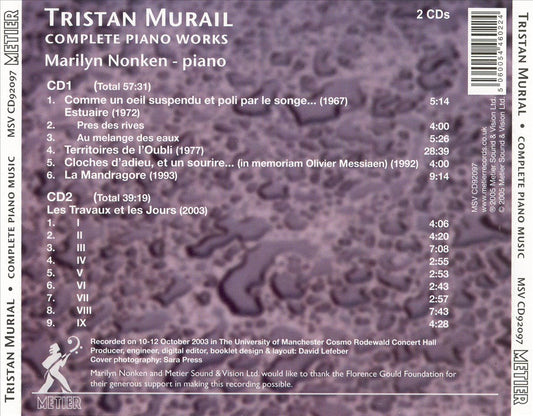 Tristan Murail: The Complete Piano Music cover art