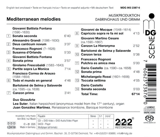 Mediterranean Melodies: Virtuoso Sonatas and Canzonas c. 1600 cover art