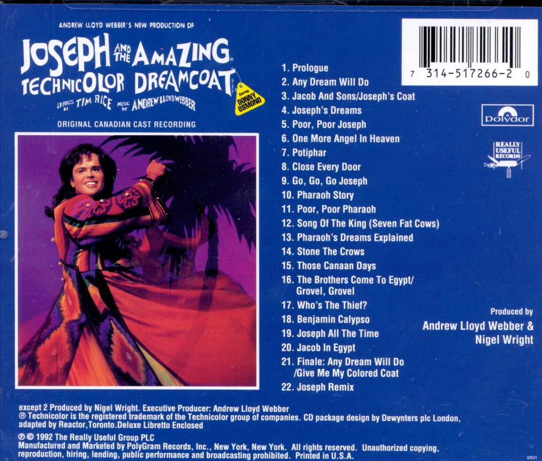 Joseph and the Amazing Technicolor Dreamcoat [Original Canadian Cast] cover art