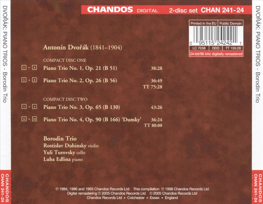 Dvorák: Piano Trios Nos. 1-4 cover art