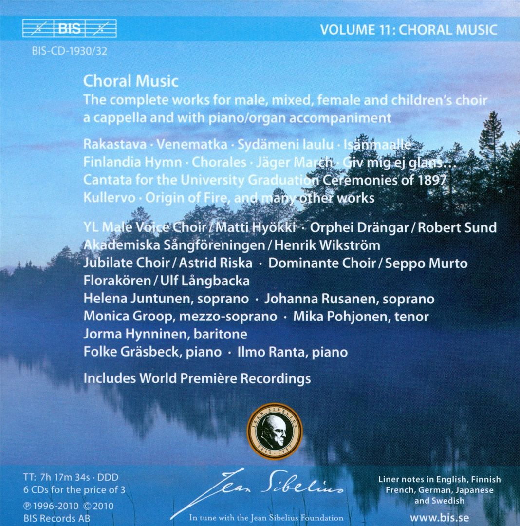 Sibelius Edition, Vol. 11: Choral Music cover art