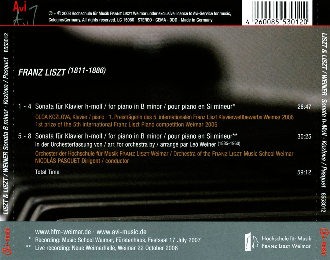 Liszt: Sonata in B minor cover art