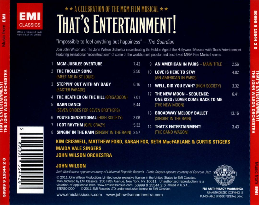 That's Entertainment! A Celebration of the MGM Film Musical cover art