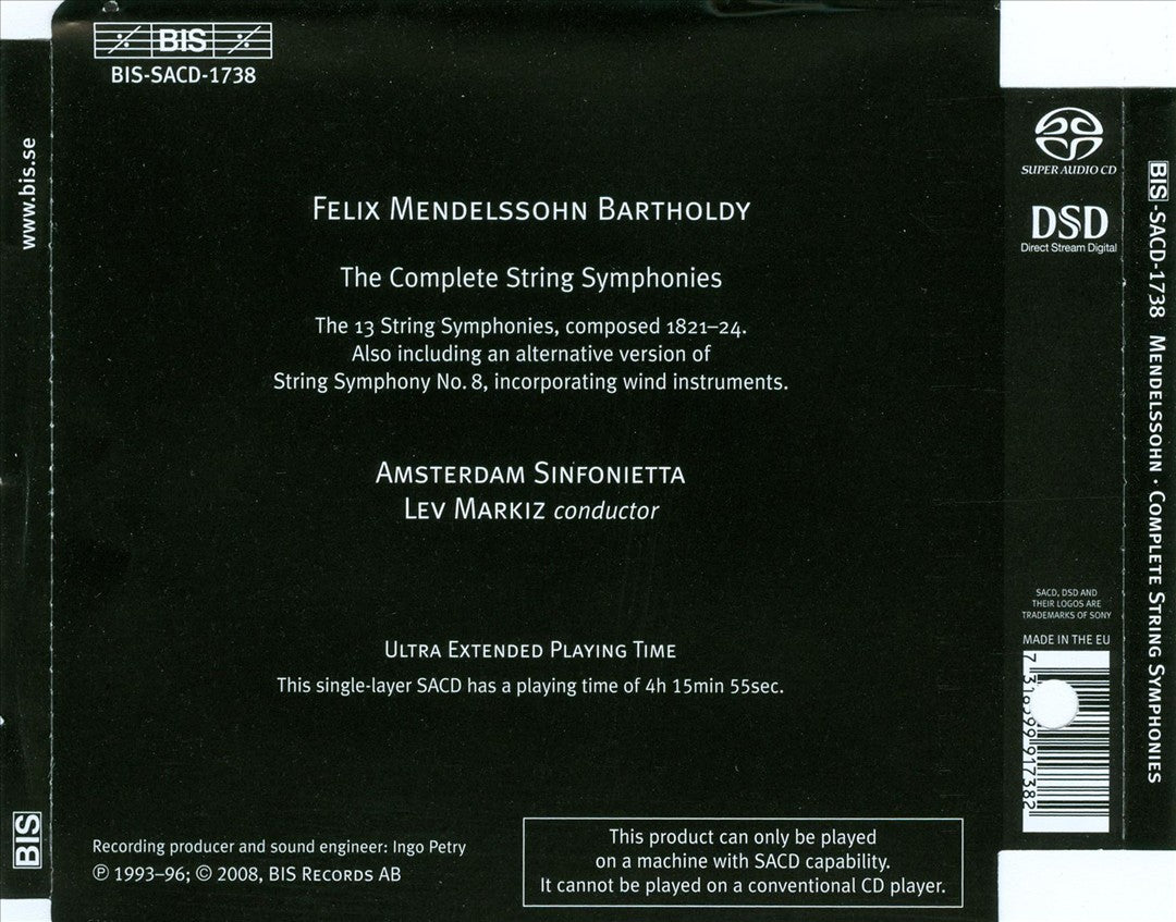 Mendelssohn: Complete String Symphonies [SACD] cover art
