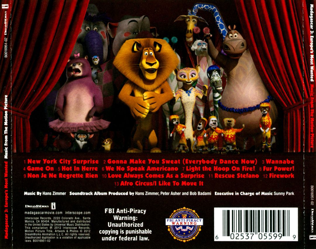 Madagascar 3: Europe's Most Wanted [Music from the Motion Picture] cover art