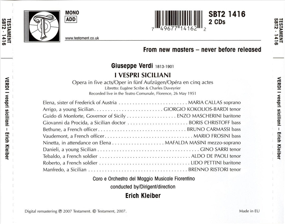Verdi: I vespri siciliani cover art