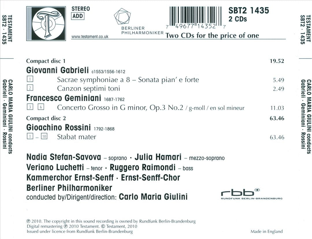 Rossini: Stabat mater cover art