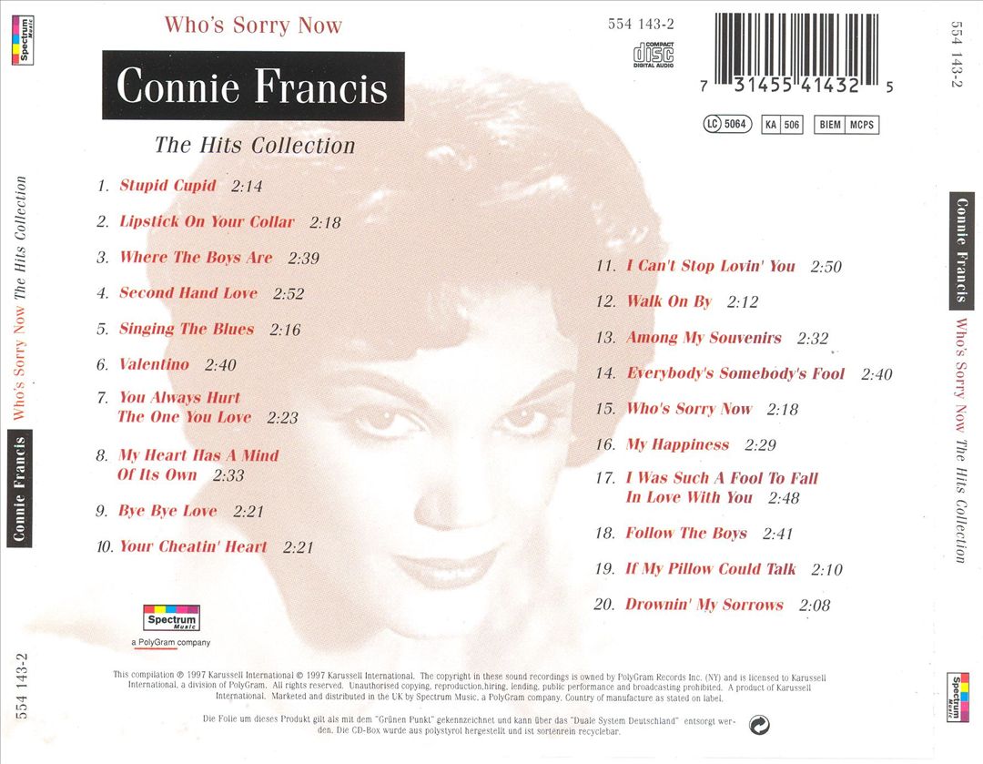 Who's Sorry Now: The Hits Collection cover art
