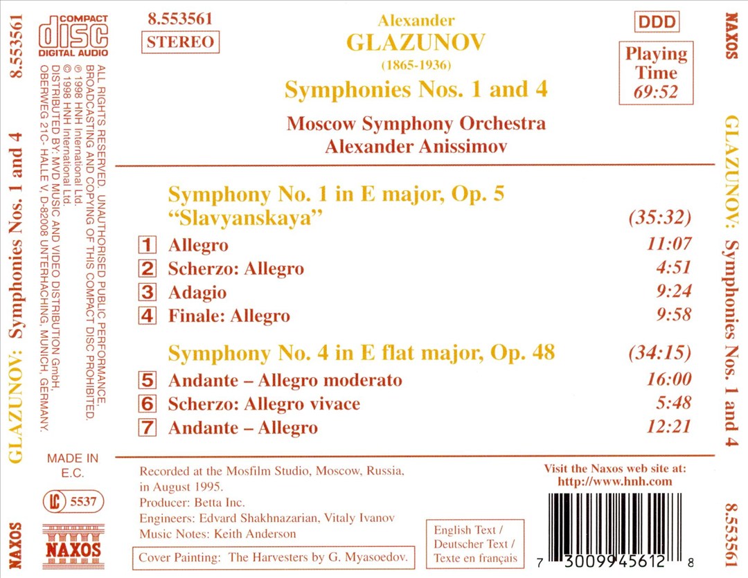 Glazunov: Orchestral Works, Vol. 7 cover art