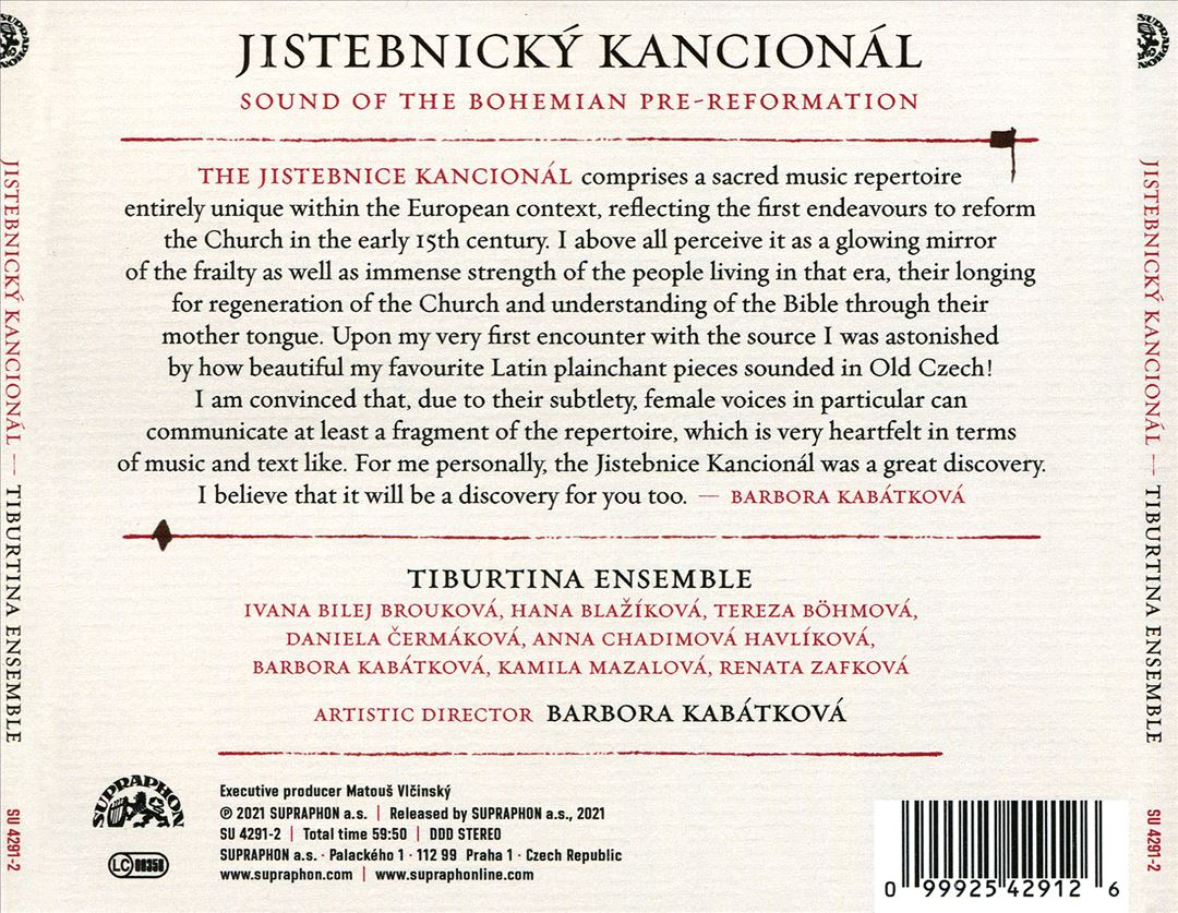 Jistebnicky Kancionál: Sound of the Bohemian Pre-Reformation cover art