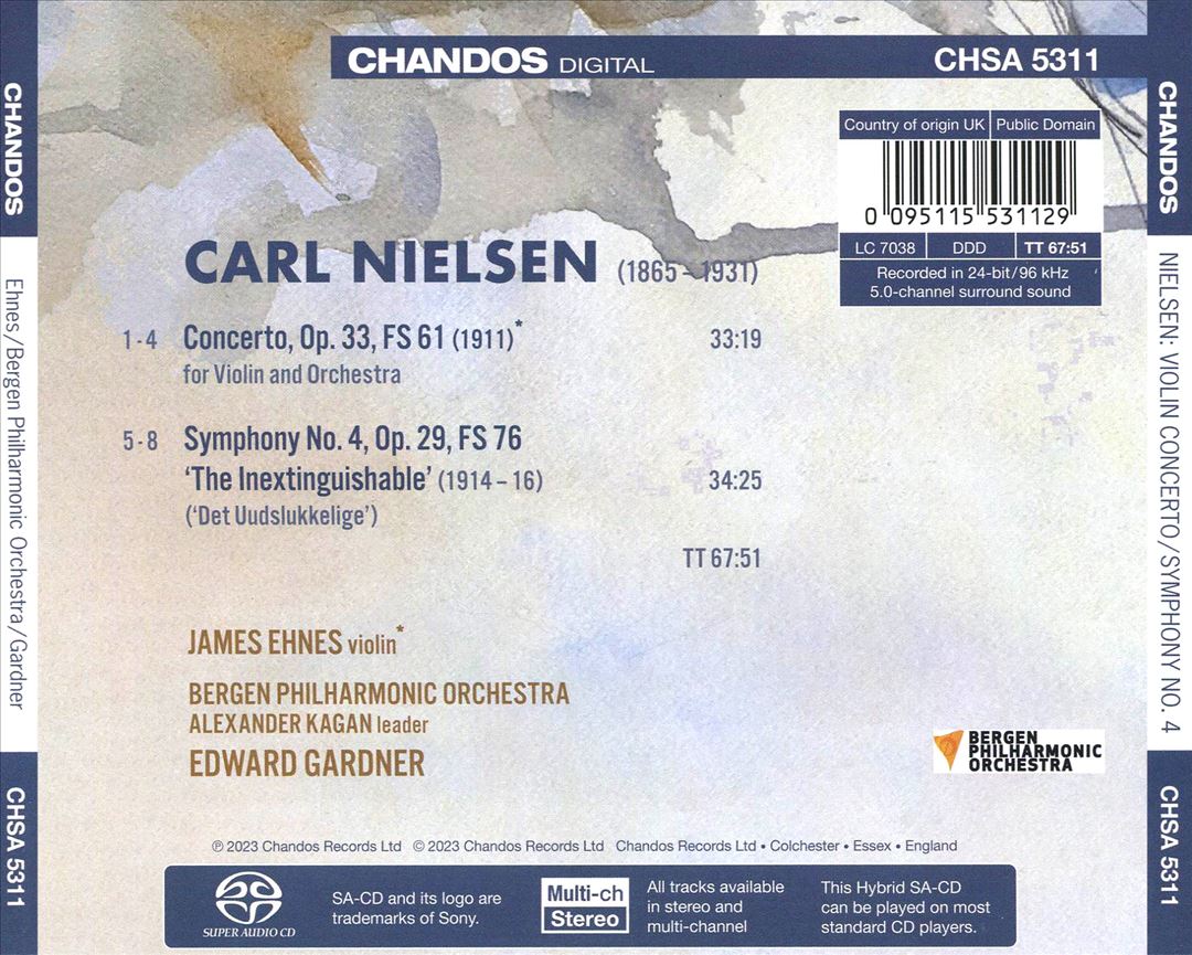 Nielsen: Violin Concerto; Symphony No. 4 'The Inextinguishable' cover art