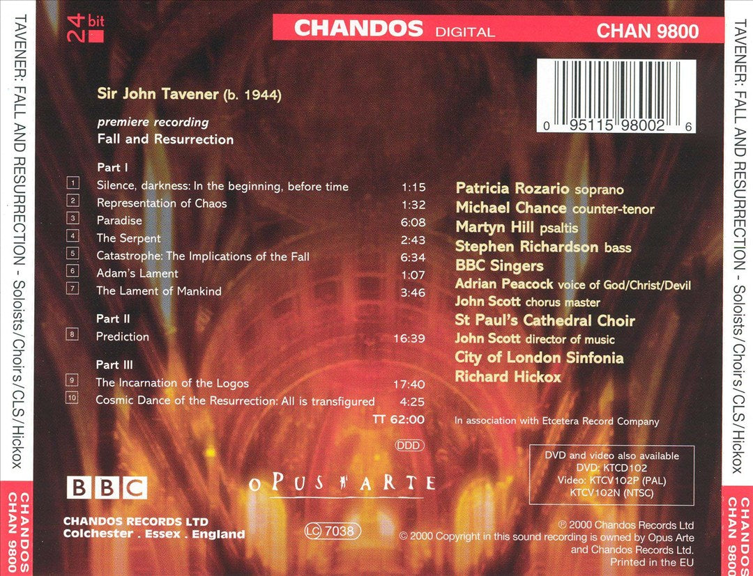 Tavener: Fall and Resurrection cover art