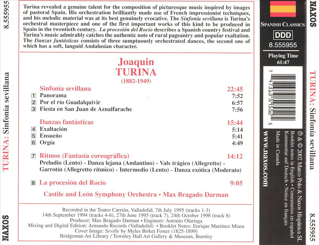 Turina: Sinfonia sevillana; Danzas fantásticas; La processión del Rocío cover art