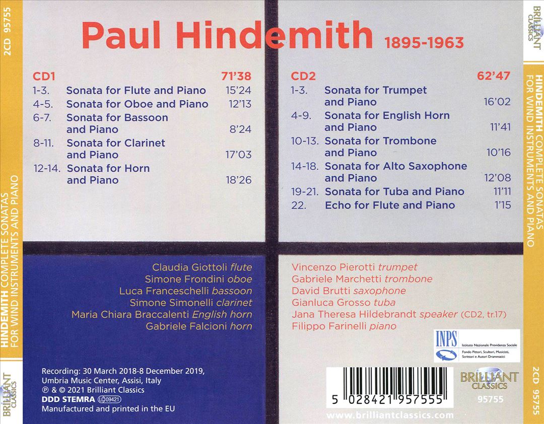 Hindemith: Complete Sonatas for Wind Instruments and Piano cover art