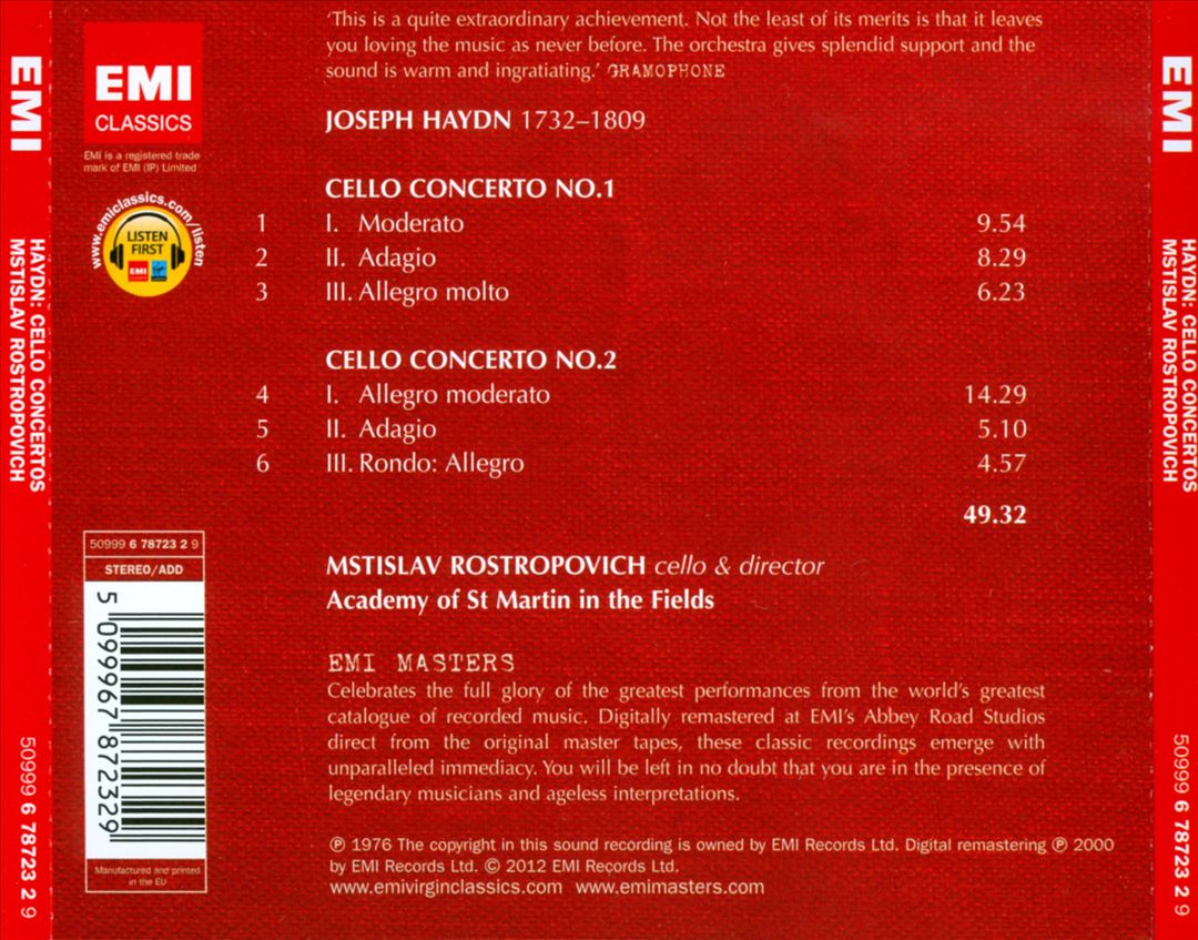 Haydn: Cello Concertos Nos. 1 & 2 cover art