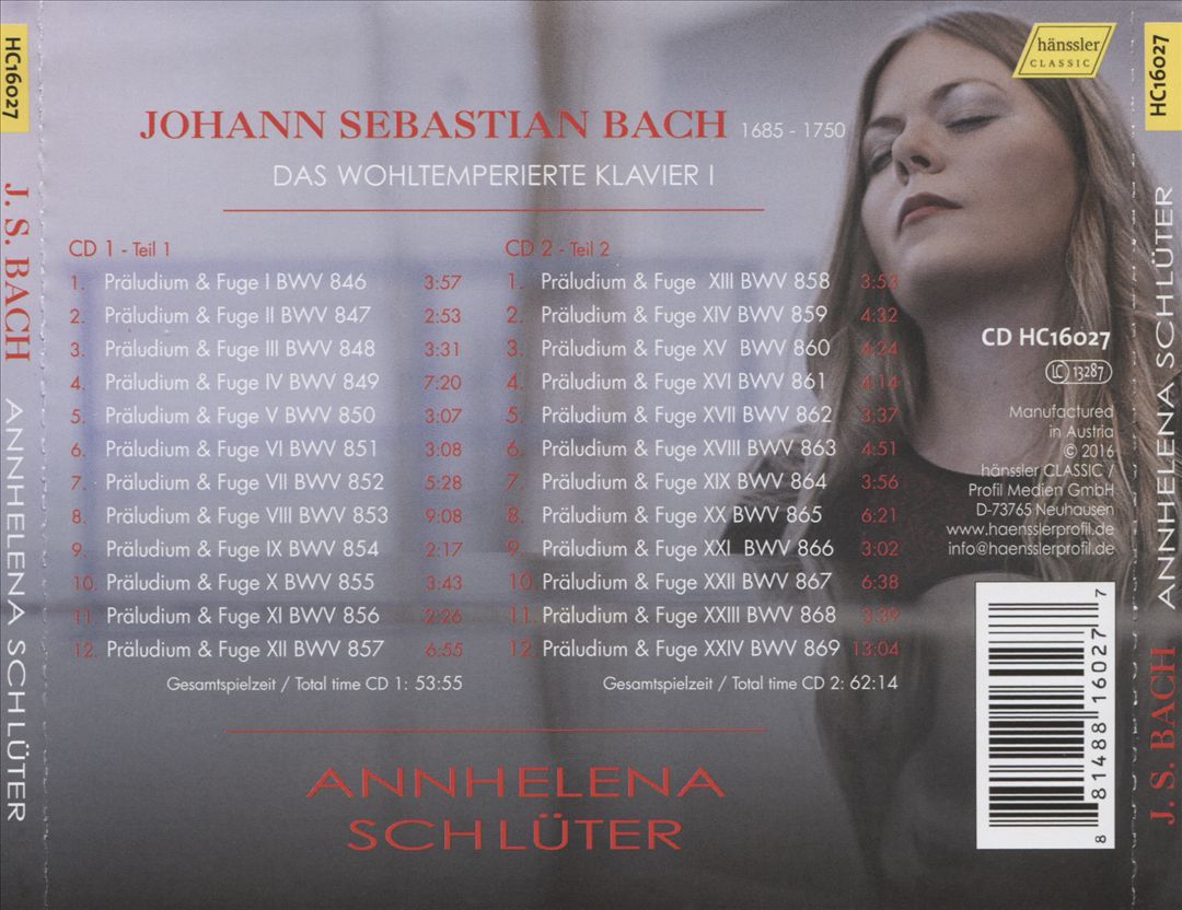 Johann Sebastian Bach: Das Wohltemperierte Klavier, Vol. 1 cover art