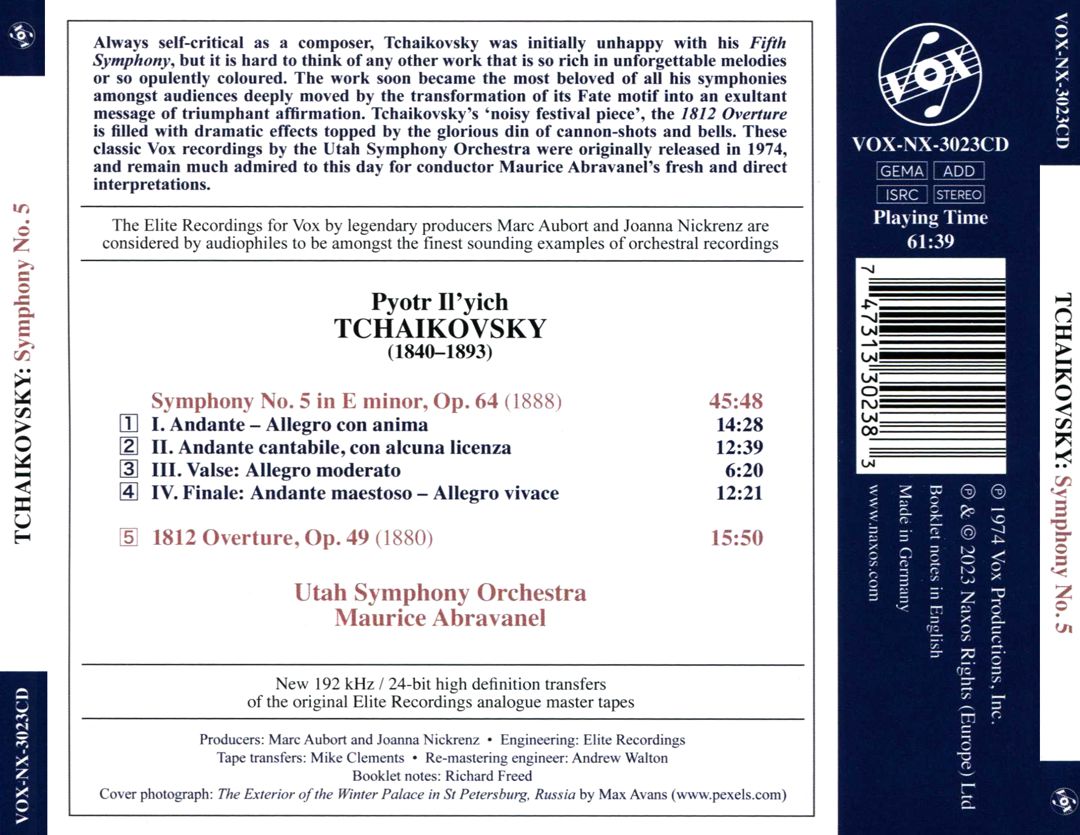 Tchaikovsky: Symphony No. 5; 1812 Overture cover art