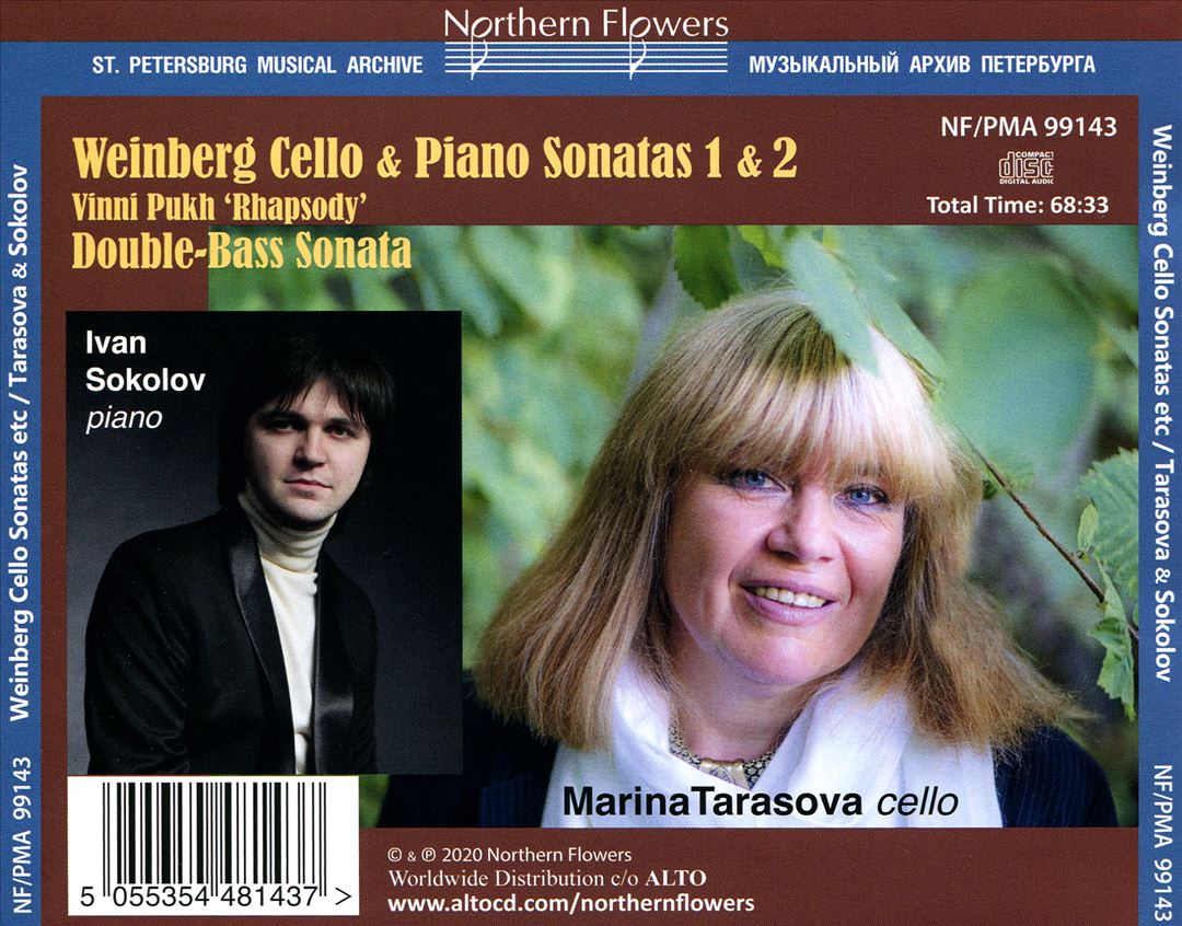 Mieczyslaw Weinberg: Sonatas for Cello & Piano Nos. 1 & 2; Double-Bass Sonata; Vinni Pukh Rhapdody cover art