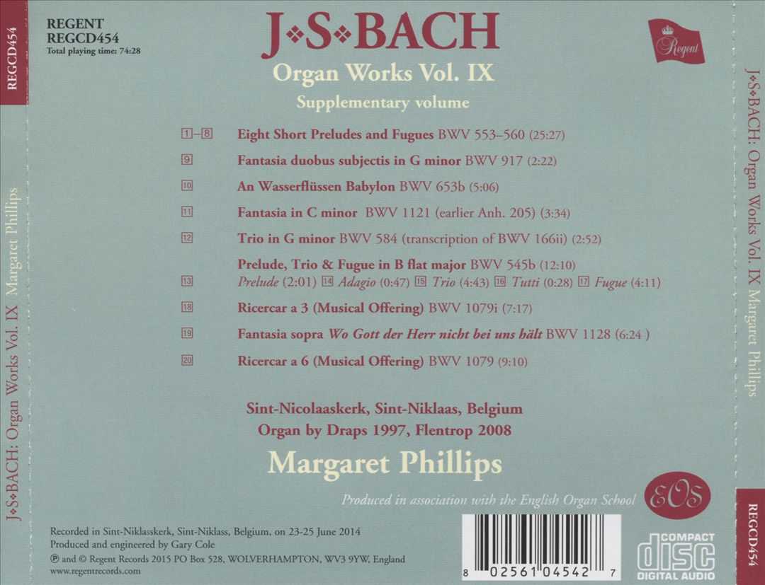 J.S. Bach: Organ Works, Vol. 9 cover art