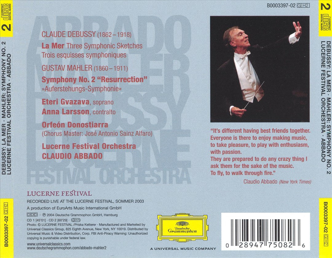 Abbado Conducts Mahler & Debussy cover art