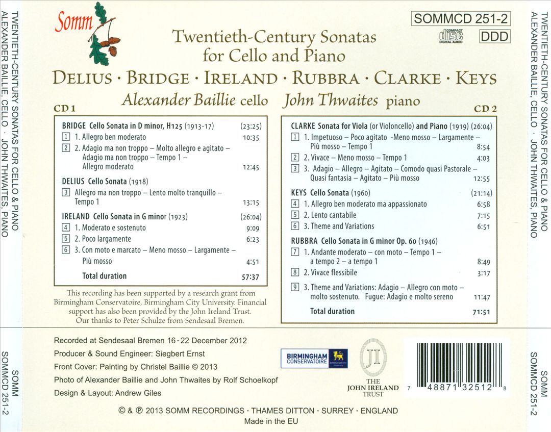 Twentieth-Century Cello Sonatas cover art