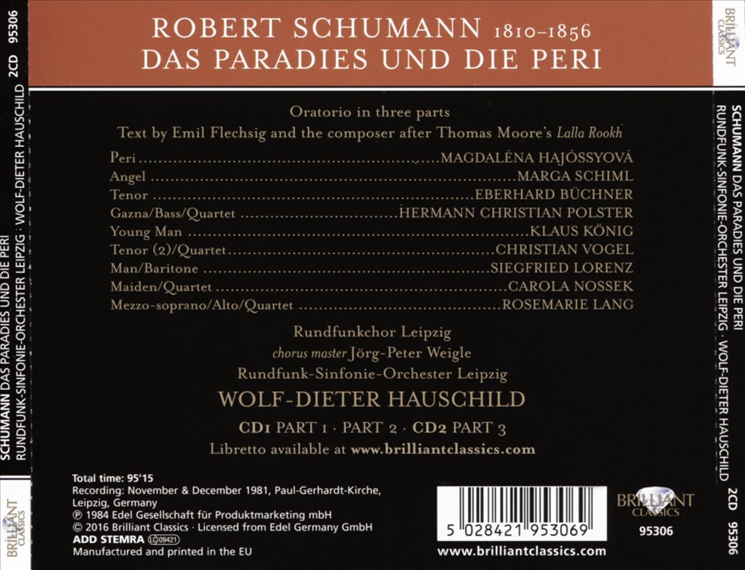Schumann: Das Paradies und die Peri cover art